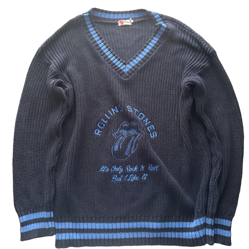 Vintage RS No 9 Carnbaby Rolling Stones Knit Sweater London Size Large Rare